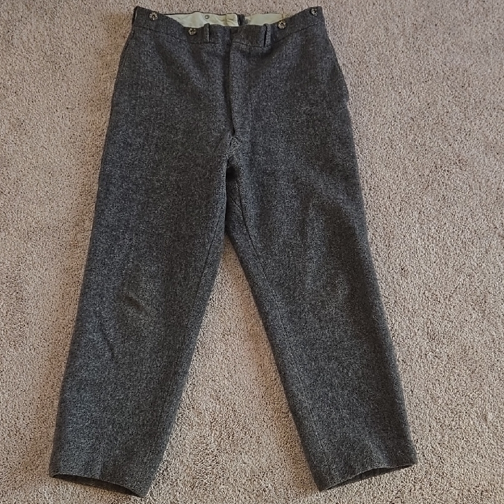 Vintage 1930's-40's?! Mens L.L. Bean Charcoal Wool Pants Size: Medium?!